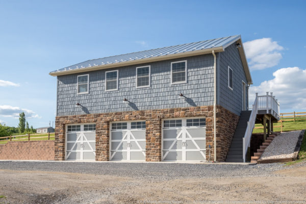 Custom Garage with Vinyl Shake Siding