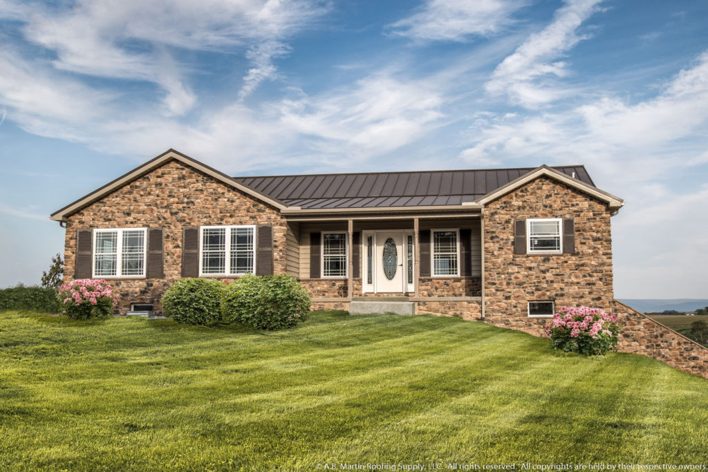 New house with Textured Bronze Standing Seam