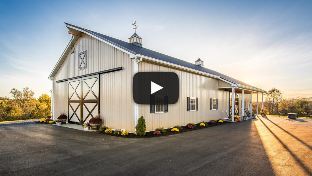Building Showcase: Country Barn with Black Metal Roof