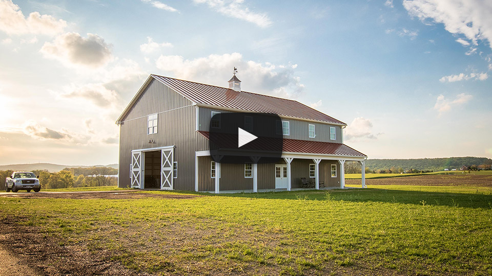 Building Showcase: 2-story Pole Barn with Metal Roof