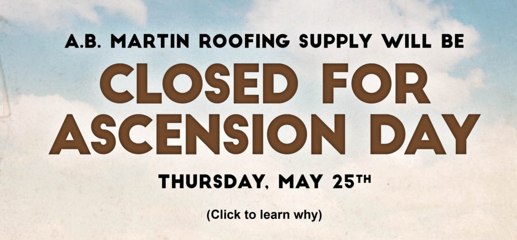 Closed for Ascension Day – May 25, 2017