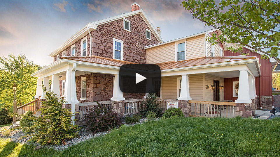 Building Showcase: Farmhouse with Copper Penny Porch Roof