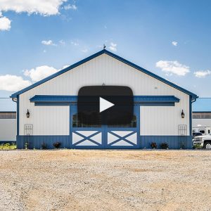 T-Shaped Horse Barn with Indoor Riding Arena