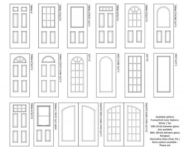 Special Order Window Options for Fiberglass Doors