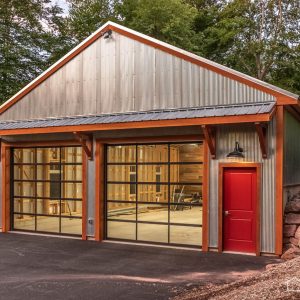 Modern Garage with G-90 Galvanized ABM Panel Roof and 1-1/4 Continuous Corrugated