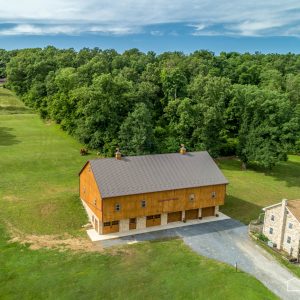 New Bank Barn with Bronze ABM Panel Metal Roof