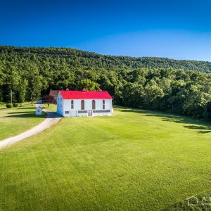 Bank Barn with Red Roof