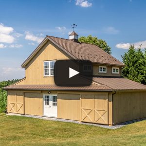 Unique Barn with Textured Bronze Metal Roof