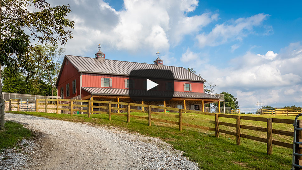 New Bank Barn on Myers Horse Farm in Lewisberry, Pennsylvania