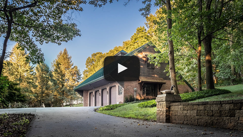 Brick Garage with Classic Green ABSeam Roof