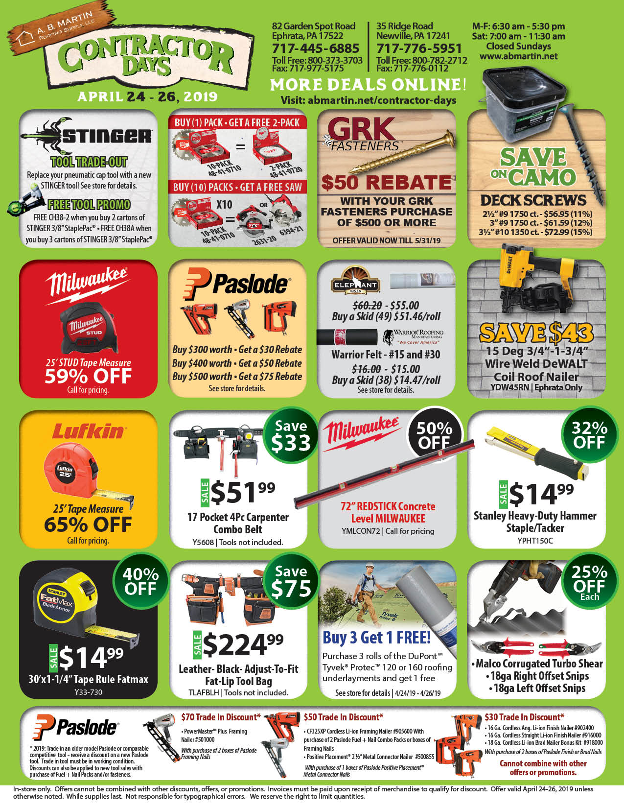 A.B. Martin Contractor Days